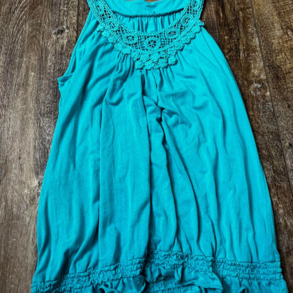 BOUTIQUE Teal Turquoise Tank Top Women's Blue Vest Work Small Casual Blouse